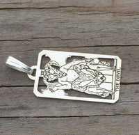 The Devil Tarot Card Pendant in Sterling Silver 