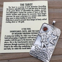 The Fool Tarot Jewelry Sterling Silver with Carnelian Gemstone
