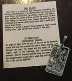 Temperance Tarot Card Pendant .925 Sterling Silver - small Temperance Tarot Jewelry