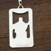 Justice Tarot Card Pendant .925 Sterling Silver - small Justice Tarot Amulet USA