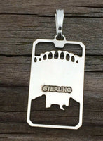 Nine of Cups Tarot Card Pendant .925 Sterling Silver - small Nine of Cups amulet Success and Victory USA