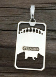 Nine of Cups Tarot Card Pendant .925 Sterling Silver - small Nine of Cups amulet Success and Victory USA