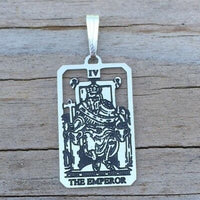 Emperor Tarot Card Pendant .925 Sterling Silver - small Emperor tarot card jewelry