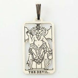 Devil Tarot Card Pendant .925 Sterling Silver - small Devil Tarot card amulet