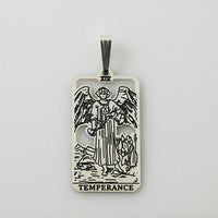 Temperance Tarot Card Pendant .925 Sterling Silver - small Temperance Tarot Jewelry USA