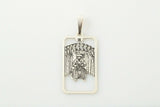 Nine of Cups Tarot Card Pendant .925 Sterling Silver - small Nine of Cups amulet Success and Victory USA