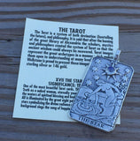 Star Tarot Card Pendant .925 Sterling Silver with natural Rainbow Moonstone gemstone USA