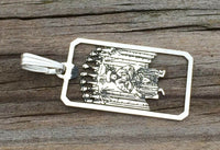 Nine of Cups Tarot Card Pendant .925 Sterling Silver - small Nine of Cups amulet Success and Victory USA