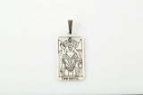 Devil Tarot Card Pendant .925 Sterling Silver - small Devil Tarot card amulet