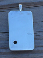 Moon Tarot Card Pendant .925 Sterling Silver w/ Natural Black Onyx gemstone USA