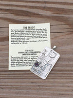 Death Tarot Card Pendant Sterling Silver with Genuine Amethyst gemstone
