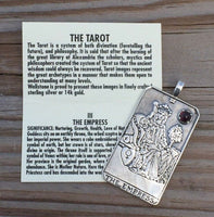 Empress Tarot Card Pendant .925 Sterling Silver w/ Natural Garnet gem Venus Love