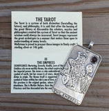 Empress Tarot Card Pendant .925 Sterling Silver w/ Natural Garnet gem Venus Love