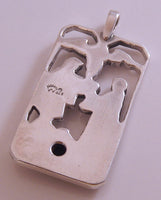 Two of Cups Tarot Card Pendant .925 Sterling Silver with Genuine Garnet - Love Union USA