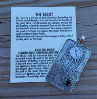 Moon Tarot Card Pendant .925 Sterling Silver w/ Natural Black Onyx gemstone USA