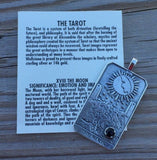 Moon Tarot Card Pendant .925 Sterling Silver w/ Natural Black Onyx gemstone USA
