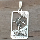 Fool Tarot Pendant Solid .925 Sterling Silver - Small silver The Fool Tarot Card USA