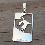 Fool Tarot Card Pendant Sterling Silver