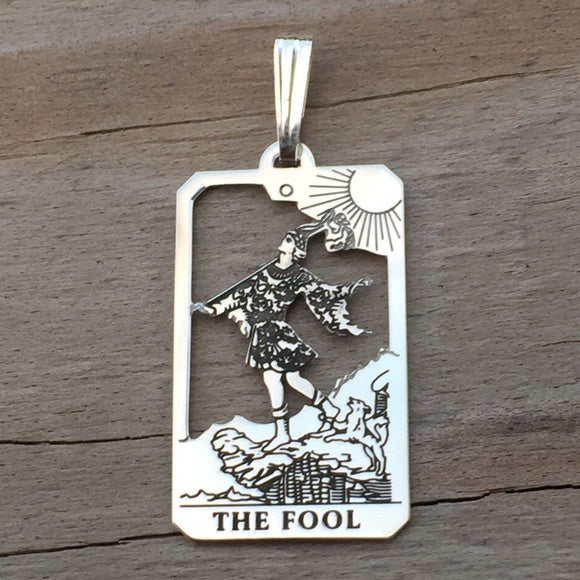 The Fool Tarot Card Pendant Sterling Silver