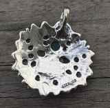 Green Man Pendant .925 Sterling Silver w/ Genuine Malachite gemstone USA