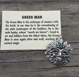 Green Man Pendant .925 Sterling Silver w/ Genuine Malachite gemstone USA