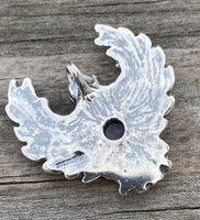 Guardian Angel Pendant .925 Sterling Silver Genuine Amethyst Angelic Blessings USA