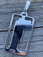Hermit Tarot Card Pendant .925 Sterling Silver - solid silver Hermit Tarot Jewelry