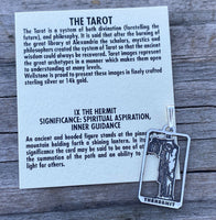 Sterling Silver Tarot Jewelry Hermit Tarot Card Pendant USA