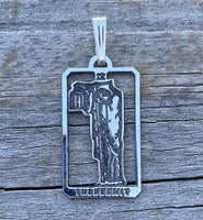 Hermit Tarot Card Pendant .925 Sterling Silver - solid silver Hermit Tarot Jewelry