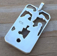 Two of Cups Tarot Card Pendant .925 Sterling Silver with Genuine Garnet - Love Union USA