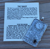 Moon Tarot Card Pendant .925 Sterling Silver w/ Natural Black Onyx gemstone USA