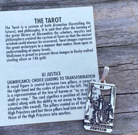 Justice Tarot Card Pendant .925 Sterling Silver - small Justice Tarot Amulet USA