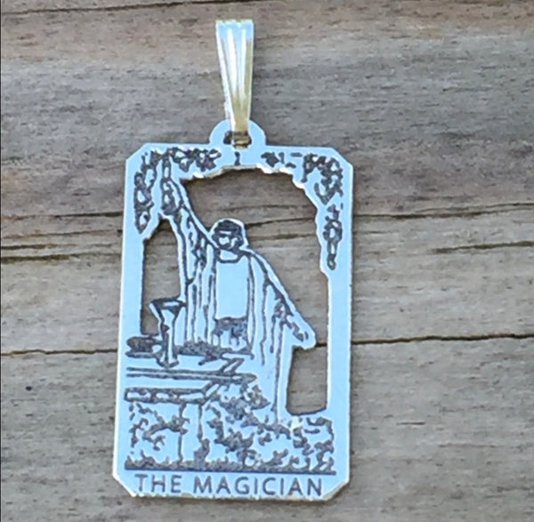 Magician Tarot Card Pendant .925 Sterling Silver - small Magician Tarot pendant