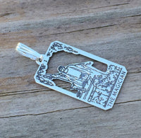Magician Tarot Card Pendant .925 Sterling Silver - small Magician Tarot pendant USA
