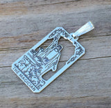 Magician Tarot Card Pendant .925 Sterling Silver - small Magician Tarot pendant USA