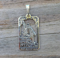 Magician Tarot Card Pendant .925 Sterling Silver - small Magician Tarot pendant USA