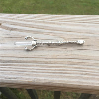 Celtic Lion Wand Pendant .925 Sterling Silver with natural Crystal Point and Genuine Amethyst USA