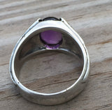 Large Eagle Wing Ring .925 Sterling Silver with Genuine Amethyst Gemstone Made in the USA