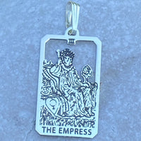 Empress Tarot Card Pendant solid .925 Sterling Silver - small Empress Tarot Amulet