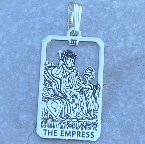 Empress Tarot Card Pendant solid .925 Sterling Silver - small Empress Tarot Amulet