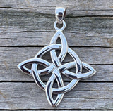 Witches Knot Pendant .925 Sterling Silver - Celtic knot Quaternary Knot pendant
