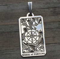 The Wheel of Fortune Tarot Card Pendant - 10 in the Major Arcana