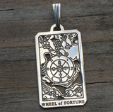 The Wheel of Fortune Tarot Card Pendant - 10 in the Major Arcana