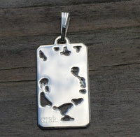 Wheel of Fortune Tarot Card Pendant solid .925 Sterling Silver Made in the USA