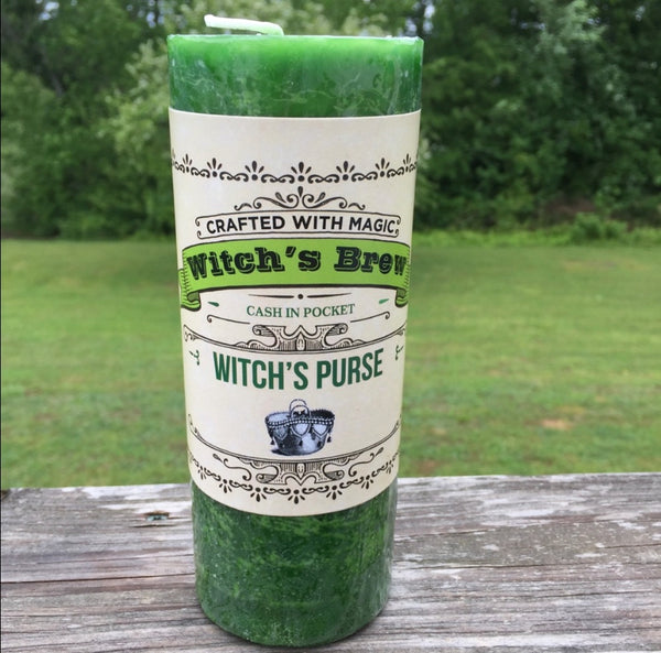 Witches Purse Money Candle Witches Brew Pillar Coventry Creations USA