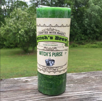 Witches Purse Money Candle Witches Brew Pillar Coventry Creations USA