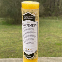 Happiness joy blessed herbal Pillar Candle Coventry Creations Happiness USA