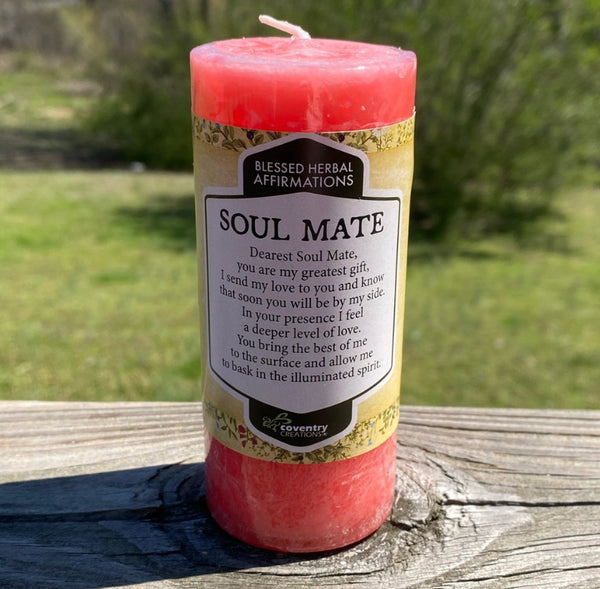 Soul mate affirmation candle Coventry Creations Candles Two together as One USA Soulmate Candle