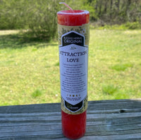 Attraction candle red blessed herbal magick Pillar Coventry Creations Heart USA