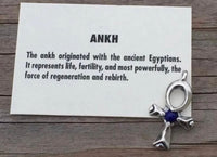 Ankh Pendant Solid .925 Sterling Silver w/ Natural Lapis Lazuli gemstone